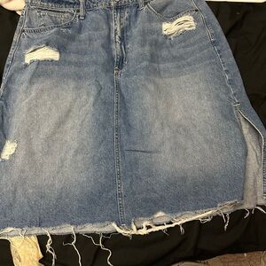 Arizona Jean Company Blue Distressed A-Line Skirt